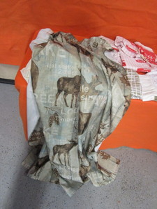 lot 417 image: (New) Shower Curtain (was used shortly for a closet door) Various Bedding