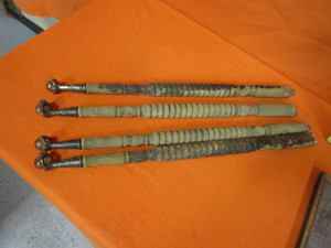lot 397 image: Vintage Glass Ball Table Legs & Picture Frames