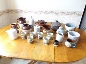 Large Lot of Stoneware Crocks, Jars, etc.