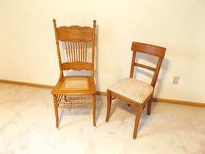 2 Misc Antique Solid Wood Chairs