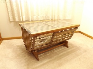 Vintage Glass Top Lobster Cage Table