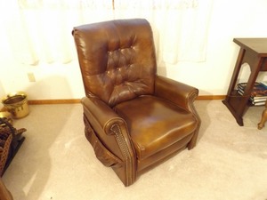 Newer Brown Faux Leather Recliner