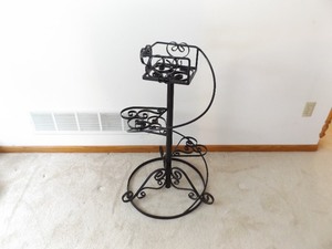 Heavy Wrought Iron 4 Plant Stand