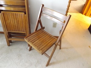 Lot of 8 Antique Solid Wood Deck Chairs