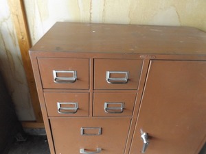 Vintage Cole Steel Metal PartsCard Index and Locker