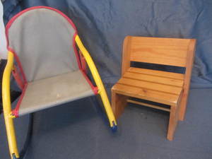Wooden Doll Bench, Plastic Rocker