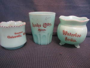 Vintage Green Custad Souvenir Pieces
