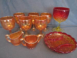 Carnival Goblets, Amberina