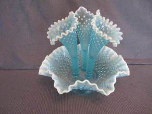 Opal. Hobnail Epergne