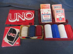 Poker Chips, Vintage Card Holder