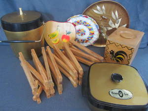Ice Bucket & Dish, Trivet, Tray