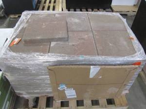 lot 8 image: Entire Pallet - Pavestone 16 in. x 16 in. x 1.75 in. Palomino Square Concrete Step Stone 72681