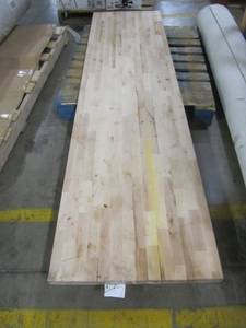 lot 35 image: The Baltic Butcher Block 8-ft Natural Straight Butcher Block Birch Kitchen Countertop BCT1752596