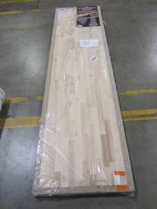 lot 36 image: The Baltic Butcher Block 8-ft Natural Straight Butcher Block Birch Kitchen Countertop BCT1752596
