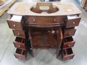 lot 90 image: Home Decorators Collection Hampton Harbor 45 in. W Vanity in Sequoia - Cabinet Only - 5459200960