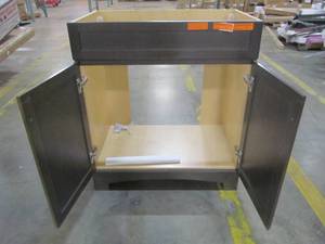 lot 91 image: Style Selections Drayden Gray Single Sink Vanity - Cabinet Only - CM18F30-SS