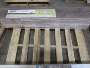 lot 113 image: (4 CASES) Pergo TimberCraft  WetProtect Waterproof Cliffside Oak 7.48-in W x 4.52-ft L Embossed Wood Plank Laminate Flooring LF000908