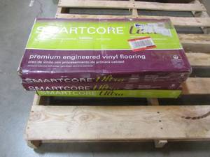 lot 125 image: (3 CASES) SMARTCORE Ultra 8-Piece 11.97-in x 23.62-in Tivoli Travertine Luxury Vinyl Plank Flooring 50SLVF1202