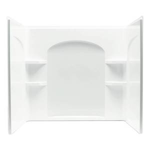 lot 219 image: Sterling Ensemble White Vikrell Bathtub Wall Surround 54-in x 32-in x 60-in,  71224800-0