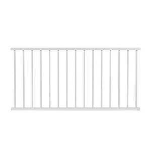 lot 227 image: Deckorators Assembled Textured White Aluminum Deck Railing Kit with Balusters, 346951