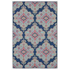 lot 261 image: allen  roth  Outdoor Navy Rectangular Machine-made Area Rug 5 X 8 - 91361-E306-63X90