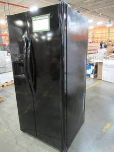 lot 289 image: Frigidaire 22-cu ft Side-by-Side Refrigerator with Ice Maker (Black) LFSS2312TE - Power Cord Cut.