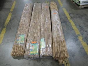 lot 302 image: 4 Bundles of Backyard X-Scapes 16-ft x 6-ft Natural Reed Fencing Rolled Fencing 20-N6
