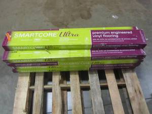 lot 143 image: (9 CASES) SMARTCORE Ultra 8-Piece 5.91-in x 48.03-in Blue Ridge Pine Luxury Locking Vinyl Plank Flooring 50SLVF603