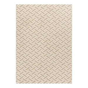 lot 259 image: allen  roth Neutral Basketweave 5x7 Brown Rectangular IndoorOutdoor Machine-Made Mid-Century Modern Area Rug