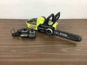 lot 6 image: Ryobi ONE 12 in. 18-Volt Brushless Lithium-Ion Electric Cordless Chainsaw 4.0 Ah Battery and Charger Included