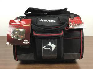 lot 9 image: Husky 16 in. Large Mouth Tool Bag with Tool Wall