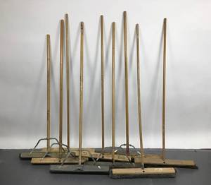 lot 23 image: Lot Of 9 Push Brooms