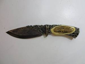 Knife with Carved Eagle Handle
