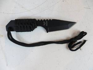 7 Black Knife with Sheath & Sharpener