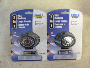 2 Power Zone 3 in 1 LED Headlamps