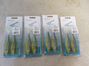 4 Packs of Hurricane Salt Tackle Livewire Swim Shads