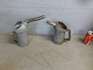 lot 198 image: Vintage Galvanized Steel Oil Cans