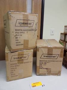 lot 71 image: Lot of (3 Cases) Ironwear Polyester Mesh Safety Vest 1284FR-LZ Lime XL2XL3XL RN95108 50-Count