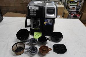 lot W1 image: FlexBrew Black 2-Way Programmable 12-Cup Coffee Maker with Built-In Timer and Automatic Shut-Off