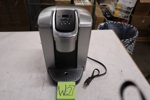 lot W27 image: Hover Image to Zoom K-Elite Brushed Slate Single Serve Coffee Maker with Temperature Control by Keurig