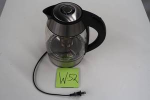 lot W52 image: Chefman Cordless Glass Electric Kettle With Bonus Tea Infuser