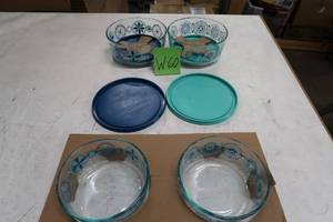 lot W60 image: Pyrex Simply Store Decorated Glass Storage 8-Piece Set