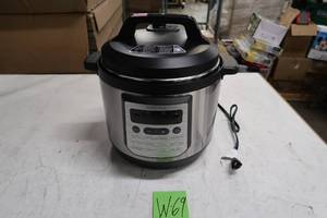 lot W69 image: Insignia - 6-Quart Multi-Function Pressure Cooker - Stainless Steel