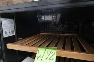 lot W72 image: GE 31-Bottle Beverage Cooler in Stainless Steel
