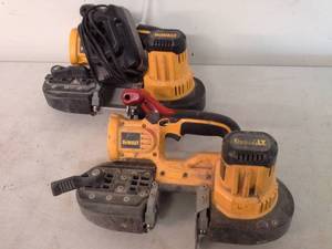 lot 1052 image: Lot of (2) DeWalt 18VDC Cordless Band Saw DCS370, Charger