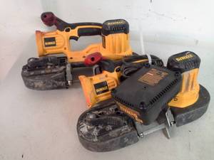 lot 1056 image: Lot of (2) DeWalt 18VDC Cordless Band Saw DCS370, Charger