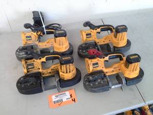 lot 1059 image: Lot of (4) DeWalt 18VDC Cordless Band Saw DCS370, Charger