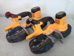 lot 1073 image: Lot of (2) DeWalt 20VDC Cordless Band Saw DCS371,