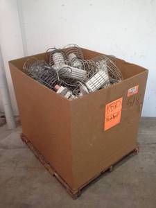 lot 1092 image: Lot of (Approximately 25) Commercial 200W Cage Lighting Ballasts with Fluorescent Bulbs, Wiring