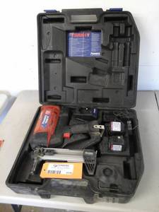 lot 2030 image: Powers Fasteners C5 Trak-It Tool, Accessories, Batteries, Charger, Case